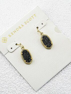 Kendra Scott Black Crystal Spike Earrings